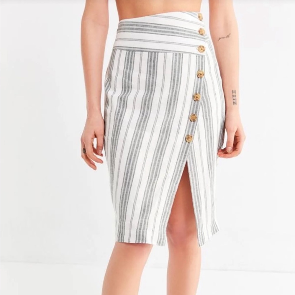Urban Outfitters Linen Skirt Stripes